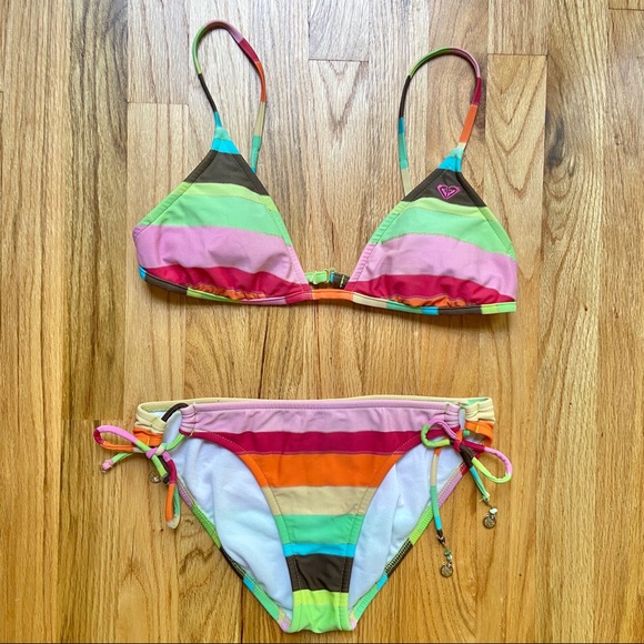 ROXY Colorful Rainbow Striped Bikini - Picture 2 of 12
